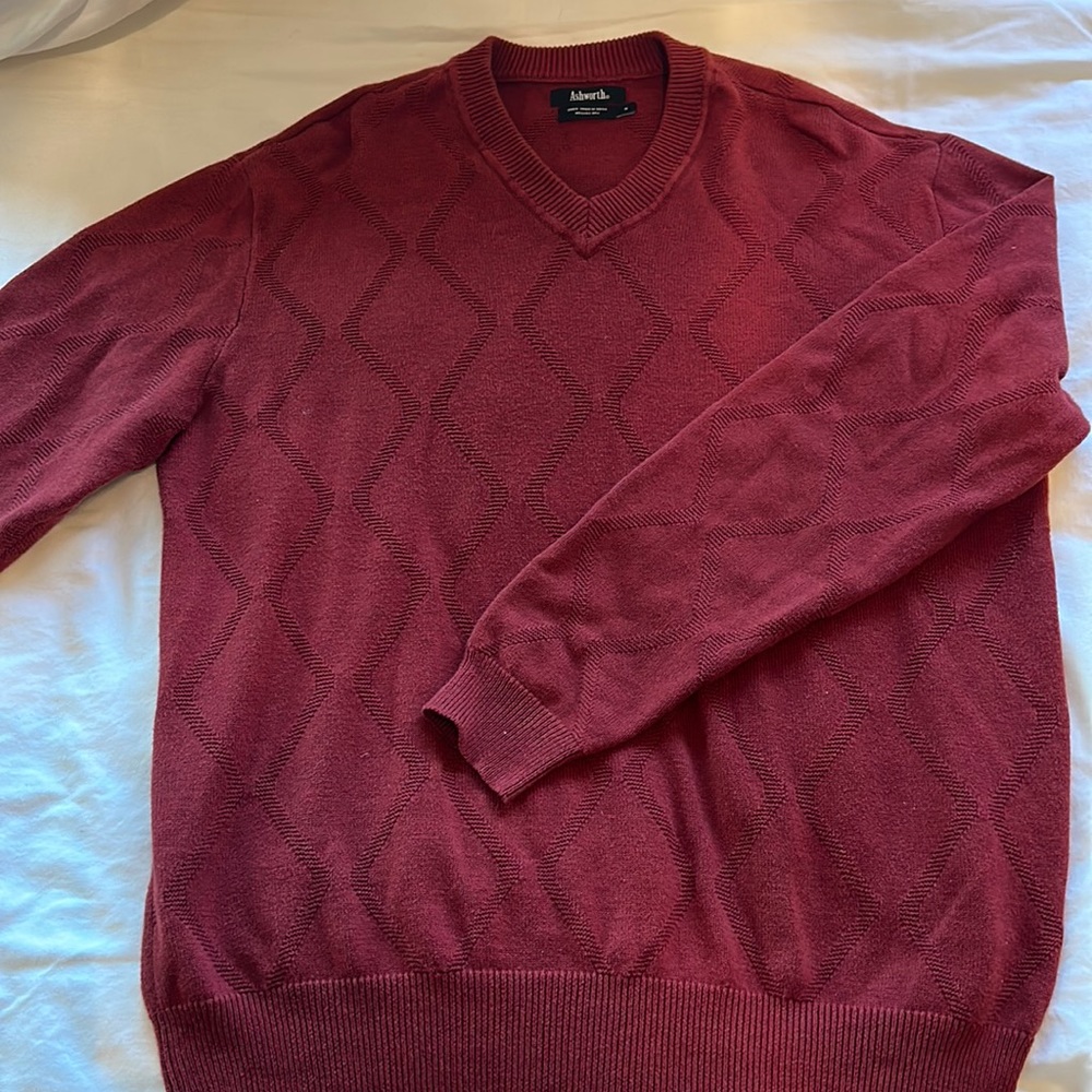 Red crew neck